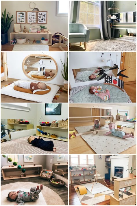 Montessori Nursery Infant Room, Montessori Living Room, Montessori Room Ideas, Infant Room Ideas, Montessori Infant Room, Baby Play Areas, Montessori At Home, Montessori Nursery, Infant Classroom