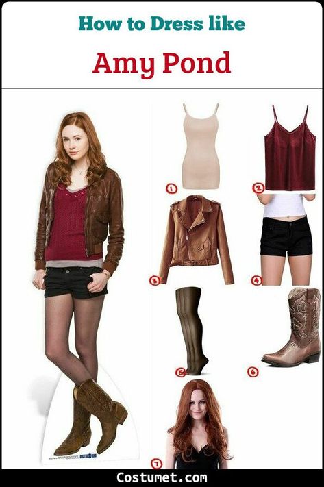 Amy Pond (Doctor Who) Costume for Cosplay & Halloween 2021 Doctor Who Amy Pond Outfits, Doctor Who Costume Female, Doctor Who Style, Doctor Who Cosplay Ideas, Doctor Who Companions Outfits, Doctor Who Outfits For Women, Dr Who Cosplay, Doctor Who Inspired Outfits, Amy Dunne Costume