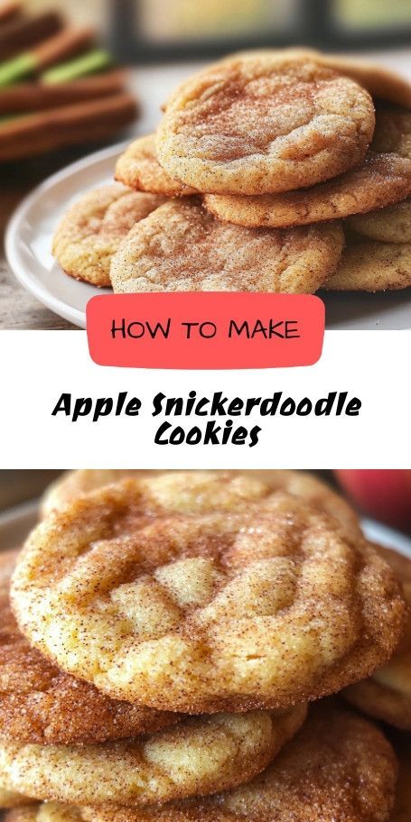 Apple Snickerdoodle Cookies - A Fall Favorite Indulge in the taste of autumn with Apple Snickerdoodle Cookies! These cookies blend classic cinnamon-sugar magic with juicy apple bits for a cozy treat that's perfect for chilly days and festive gatherings. Bake them fresh with our easy recipe guide! Apple Snickerdoodle, Apples And Cinnamon, Snickerdoodle Recipe, Snickerdoodle Cookies, Apple Cookies, Snickerdoodle Cookie Recipes, Easiest Apples, Fresh Apples, Snickerdoodles