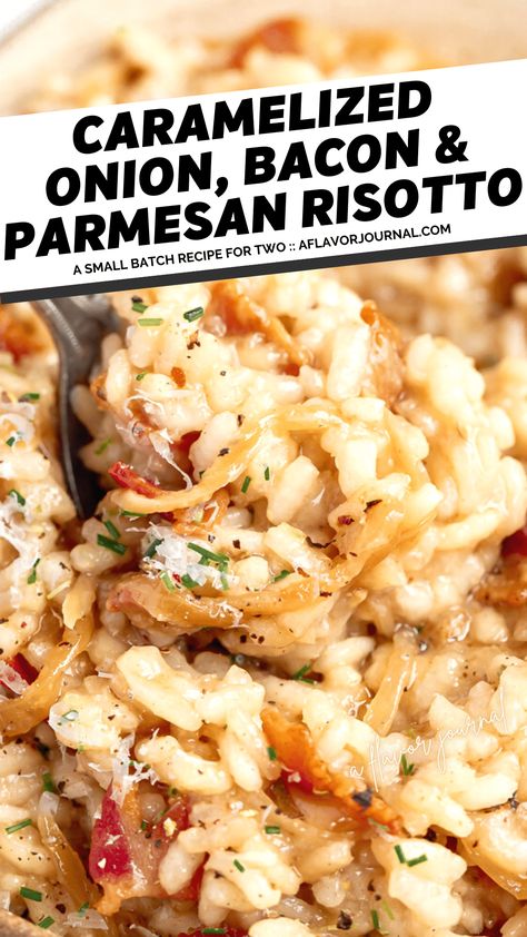 Risotto Recipes Steak, Carmelized Onion Risotto Recipes, Risotto Recipes Crockpot, Dinner With Risotto, Dinner Ideas With Risotto, Caramelized Onion Risotto, Bacon Rissoto Recipes, Risotto Recipes Vegetable, Bacon Risotto Recipes