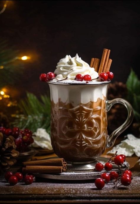 Aesthetic Hot Chocolate, Christmas Food Photography, Hot Cocoa Gift, Hot Chocolate Drinks, Good Morning Coffee, Christmas Accessories, Chocolate Drinks, Hot Tea, Christmas Aesthetic