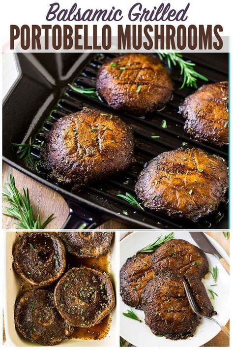 Grilled Portobello Mushroom Burger, Grilled Portabella Mushrooms, Mushroom Marinade, Portobello Steak, Portabella Mushrooms Recipes, Portobello Mushroom Burger, Meatless Monday Dinner, Steak Grilled, Portobello Mushroom Recipes