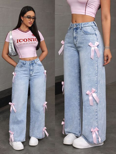 Wide leg denim