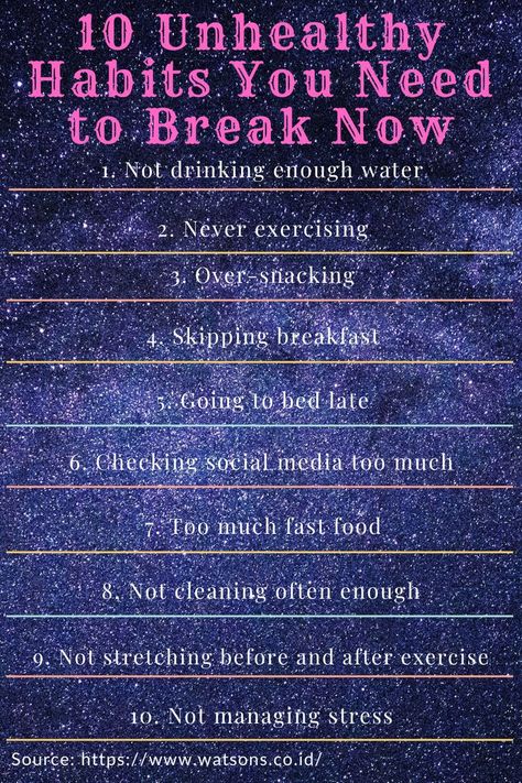 Unhealthy Habits, Not Drinking Enough Water, Break Bad Habits, Healthy Diet Tips, Natural Pain Relief, Daily Routines, Long Run, Unhealthy Food, Healthy Eating Habits