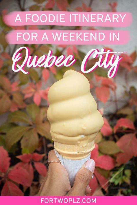 [Canada Travel] Visiting Quebec City for a weekend? Designated as a UNESCO World Heritage Site, Quebec City offers a lot to discover for food lovers. From poutine to maple syrup treats, there are tons of delicious food and places to eat in Quebec City. This itinerary highlights the best restaurants for authentic Quebec food, what to do in Quebec City as foodies, and classic French Canadian dishes to try so that your trip to Canada is unforgettable! #quebec #canadatravel #foodlover #foodietravel Quebec Food, Quebec Winter Carnival, Honeymoon Itinerary, Canadian Dishes, Trip To Canada, Canada Food, Asian Street Food, Old Quebec, French Canadian