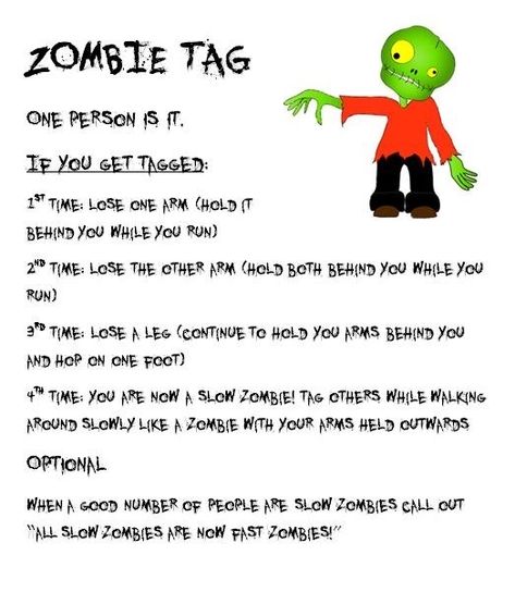 Zombie Tag Game, Halloween Gym Games Physical Education, Gym Ideas For Kindergarten, Halloween Gross Motor Games, School Age Games Daycare, Pe Gym Games, Fall Gym Games, Outdoor Game Ideas For Kids, Zombie Activities For Kids