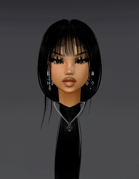 Imvu Face Tutorial, Imvu Heads Names, Imvu Faces Ideas, Imvu Face Ideas, Imvu Face, Imvu Baddie Avatar, Imvu Heads, Imvu Black Girls Avatar Ideas, Cute Imvu Baddies