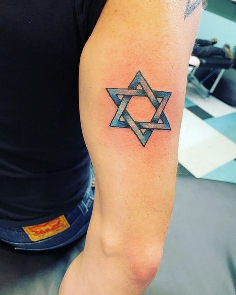 50 Amazing Star of David Tattoo Designs with Meanings and Ideas – sacredink.net Jewish Nails, Jewish Tattoo Ideas, David Star Tattoo, Tattoo Star Of David, David Star Tattoo Design, Jewish Star Tattoo, Silver Star Of David Symbolic Jewelry, Star Of David Tattoo, Jewish Tattoo