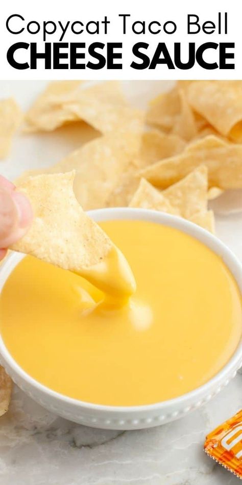 Taco Bell Queso Sauce, Copycat Taco Bell Cheese Sauce, Nacho Cheese Sauce Velveeta, Cheese Whiz Sauce, Taco Bell Cheese Sauce, Homemade Taco Bell, Taco Bell Nacho Cheese, Velveeta Cheese Sauce, Nachos Cheese