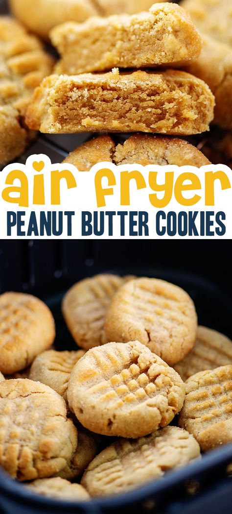 Air Fryer Peanut Butter Cookies, Air Fryer Keto, Small Batch Cookies, Air Fryer Recipes Dessert, Fried Dessert, Keto Peanut Butter Cookies, Best Peanut Butter Cookies, Keto Peanut Butter, Cooks Air Fryer