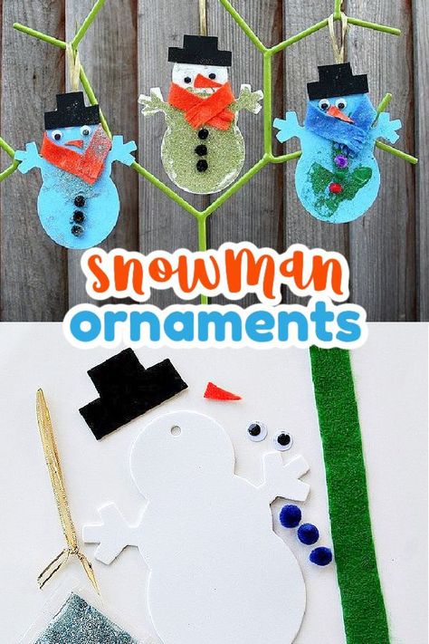 Kids will love making these foam snowman Christmas ornaments to hang on the Christmas tree. Foam Snowman Craft, Foam Snowman, Fun Holiday Food, Fun Winter Crafts, Snowman Craft, Kid Friendly Crafts, Winter Activities For Kids, Winter Craft, Snowman Christmas Ornaments