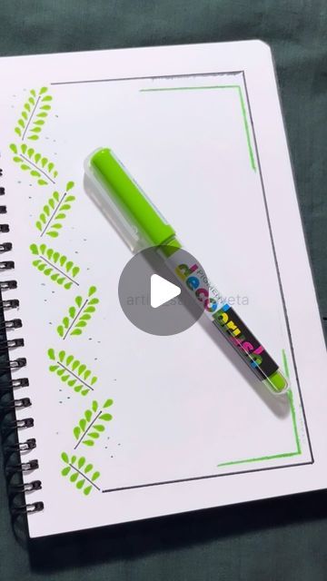 Sanchayeta Naskar on Instagram: "🍃 hope you love it 🥰 @karinmarkers  thanks for the collab #karin #karinmarkers #pagebordersdesigns #achoolproject #schoolproject #trendingreels #viral #pageborder  School Project Page Border markers highlighters" Page Borders For Assignment, Thank You Page For Project, Border Design Using Pen, Border Design Using Highlighter Pen, Borders For Paper Projects, Assignment Page Decorations Borders, Green Border Design For Project, Page Borders, April 6