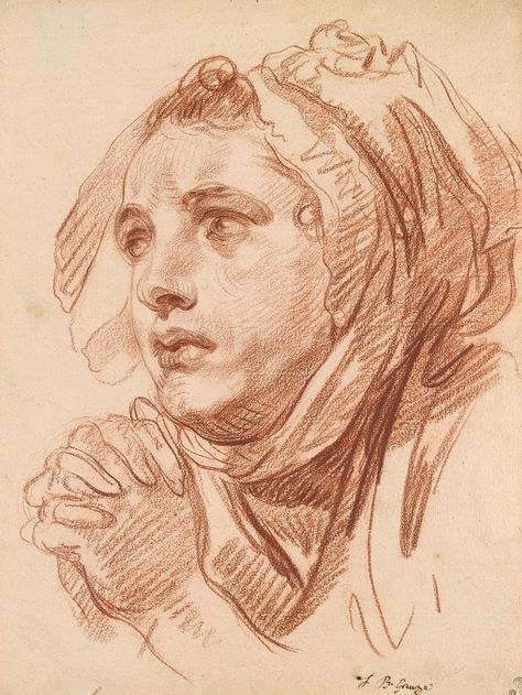 Jean-Baptiste Greuze  (1725-1805) ~ Head of a Young Woman ) ~ The Morgan Library & Museum Woman Drawings, Rennaissance Art, Master Drawing, Morgan Library, Heart To Heart, The Morgan, Portrait Sketches, Jean Baptiste, Art Masters