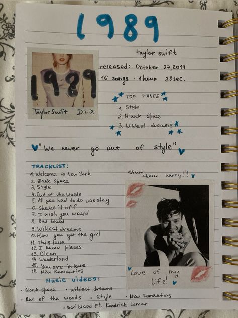 I Heart Journal Page, Taylor Swift Songs Journal, Artist Journal Pages, Speak Now Journal Page Taylor Swift, 1989 Taylor Swift Journal, 90s Journal Aesthetic, 1989 Journal Page, Scrapbook Page Ideas Aesthetic, Taylor Swift Aesthetic Journal