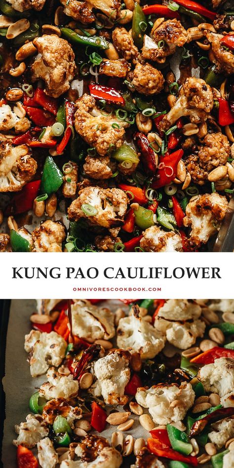 The bold flavors of kung pao chicken come alive with kung pao cauliflower, a vegetarian version of the classic takeout dish! {Vegan-Adaptable} Kung Pao Cauliflower, Cauliflower Dishes, Chinese Cooking, Cauliflower Recipes, Delicious Vegetarian, Food Cooking, Asian Dishes, Kung Pao, Vegetable Side Dishes