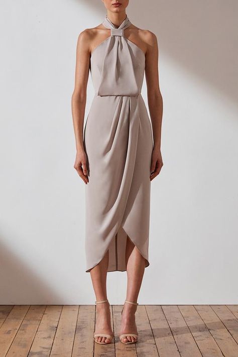 Core Knot Draped Dress | Oyster | Cocktail Dresses | Shona Joy – Shona Joy International Cannes Outfits, Nude Cocktail Dresses, Cocktail Sauce, Cocktail Dress Wedding, Shona Joy, Maxi Dress Online, Cocktail Party Dress, Draped Dress, Mode Inspiration