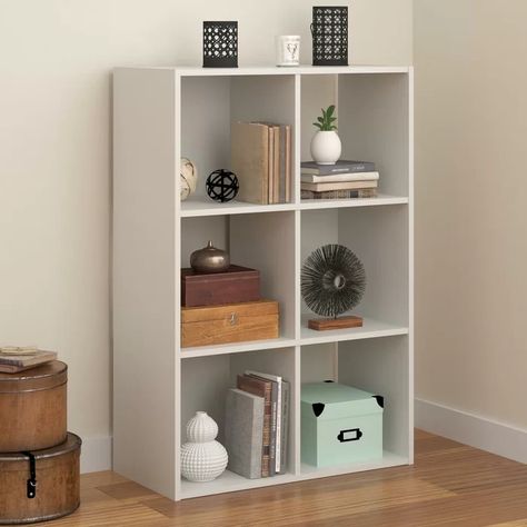 Storage Hacks Bedroom, Cube Unit, Cube Bookcase, Storing Books, Fabric Storage Bins, Linen Cabinet, Cube Design, White Laminate, Book Shelves