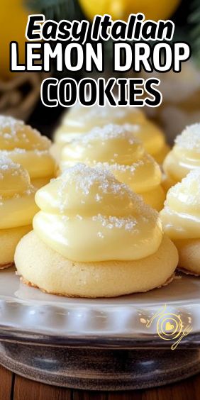 Easy Italian Lemon Drop Cookies Drop Cookies Recipes, Italian Lemon Drop Cookies, Lemon Cookies Easy, Peach Pound Cakes, Lemon Drop Cookies, Drop Cookie Recipes, Easy Carrot Cake, Lemon Flavor, Buttery Cookies