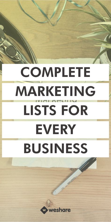 Complete Marketing Lists for Every Business Marketing One Pager, Marketing Principles, Employee Appreciation Board, Marketing Checklist, Email Marketing Software, Marketing Concept, Building Tips, Essentials List, Top List