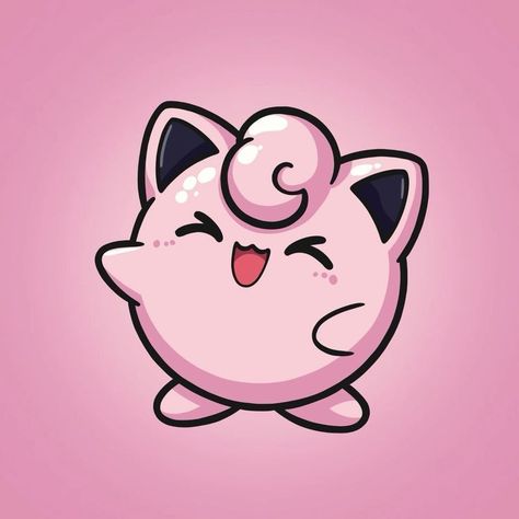 Jiggly Puff Painting, Jigglypuff Drawing, Pokemon Art Draw, Jigglypuff Art, Charmander Drawing, Store Moodboard, Markers Drawing Architecture, Jiggly Puff, Pokemon Pink