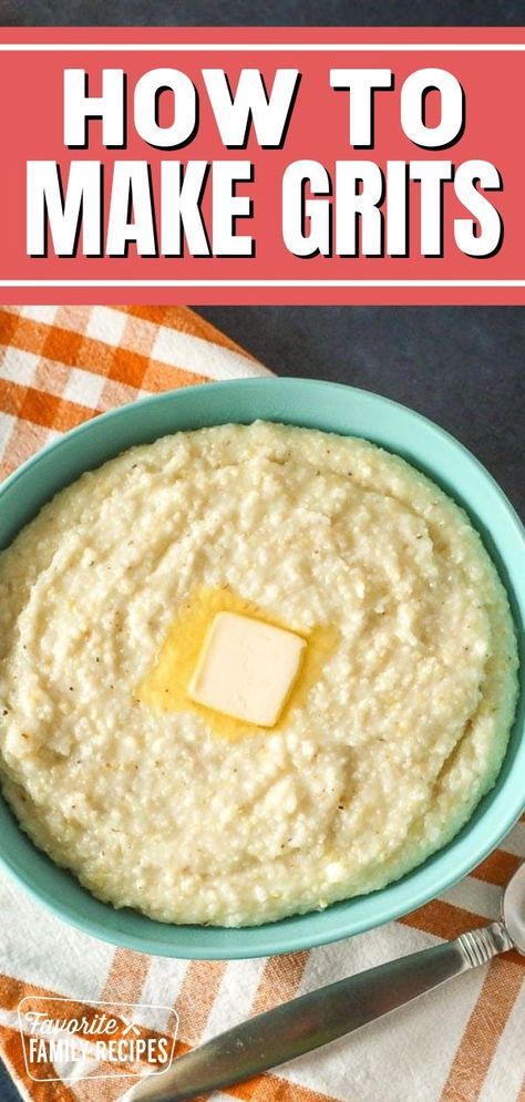 Quaker Grits Recipes, How To Cook Grits On The Stove, Breakfast Grits Recipe, How To Make Grits, Creamy Grits Southern, Sweet Grits Recipe, Grits For One, Corn Grits Recipe, Sweet Grits