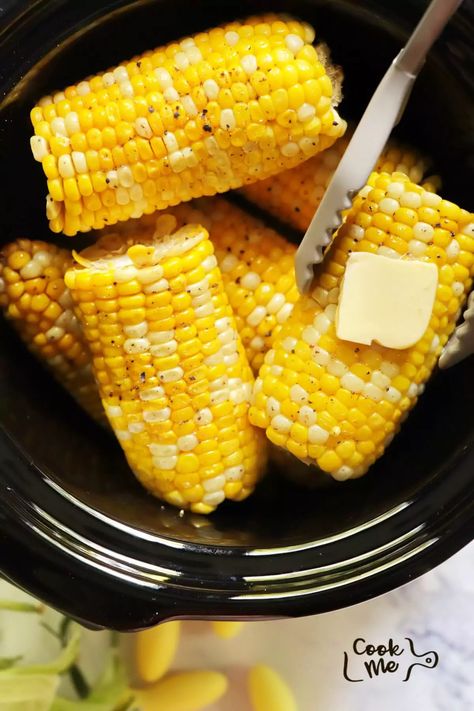 Slow Cooker Corn on the Cob Recipe - Cook.me Recipes Crock Pot Corn On The Cob, Easy Side Dishes For Potluck, Side Recipes For Dinner, Side Dishes For Potluck, Recipes For Dinner Simple, Side Dishes For Parties, Dishes For Potluck, Dishes For Parties, Gnome Cookies