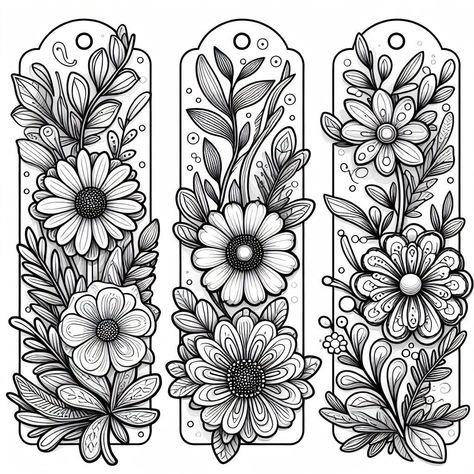 Bookmarks To Color For Adults, Floral Bookmarks Printable, Bookmarks Coloring Free Printable, Coloring Book Marks, Free Bookmarks Printables, Bookmark Colouring, Bookmark Coloring Pages, Colouring Bookmarks, Printable Bookmarks To Color