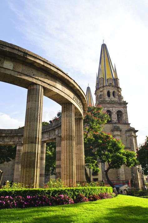 Rotunda of Jalisciences and Guadalajara Cathedral. Rotonda de los Jalisciences I #Sponsored , #Affiliate, #Paid, #Jalisciences, #de, #los, #Guadalajara Guadalajara Cathedral, Business Flyer Templates, Business Flyer, Barcelona Cathedral, Monument, Tourism, Photo Image, Tower, Stock Images