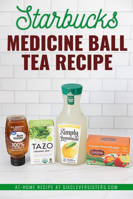 Starbucks Medicine Ball Recipe | Starbucks Medicine Ball Tea Recipe | Starbucks Medicine Ball Tea Recipe Tazo | Starbucks Medicine Ball Tea Recipe with Teavana | How to make a medicine ball tea at home for a fraction of the cost! Head to Six Clever Sisters for the recipe. Medicine Tea Recipe, Medicine Tea Starbucks, At Home Medicine Ball Tea, Diy Starbucks Medicine Ball, How To Make Starbucks Medicine Ball Tea, Copycat Starbucks Medicine Ball Recipe, Diy Medicine Ball Tea, How To Make A Medicine Ball Starbucks, Medicine Ball Drink Starbucks