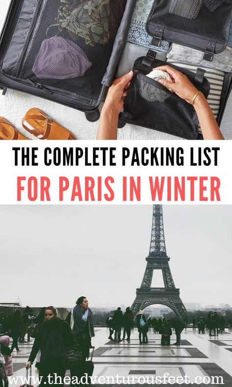 Traveling to Paris in winter? Here is the complete guide on what to wear in Paris in winter.| what to wear in paris in winter outfit | what to wear in Paris in winter cold weather |packing list for paris in winter | winter in paris packing list | paris winter packing list what to wear |paris packing list for cold weather #packinglistforpariswinter #whattowearinpariswinter #whattopackforpariswinter #theadventurousfeet Packing List For Paris, Paris In Winter, Paris Packing List, Paris In December, France Winter, Paris Packing, What To Wear In Paris, Paris Honeymoon, Winter Packing List