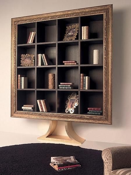 unique book shelf design ideas for  modern interior decorating Unique Book Shelves, Contemporary Wall Shelf, Creative Shelving, Creative Bookshelves, Display Books, Modern Bookshelf, Modern Books, Modern Shelf, Modern Interior Decor