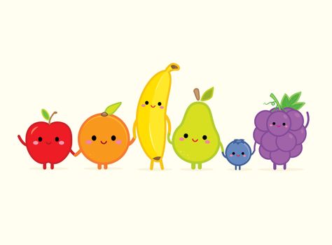 Jerrod Maruyama, Hand Art Kids, Happy Fruit, Vegetable Cartoon, Color Pencil Illustration, Fruit Cartoon, Funny Fruit, Fruit Illustration, Cute Fruit