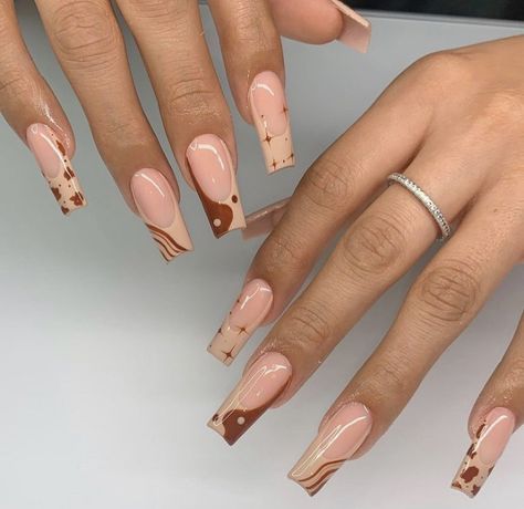 Acrylic Nails Nude, Brown Acrylic Nails, Glamour Nails, Work Nails, Short Square Acrylic Nails, Acrylic Nails Coffin Pink, Acrylic Nails Coffin Short, Short Acrylic Nails Designs, Brown Nails