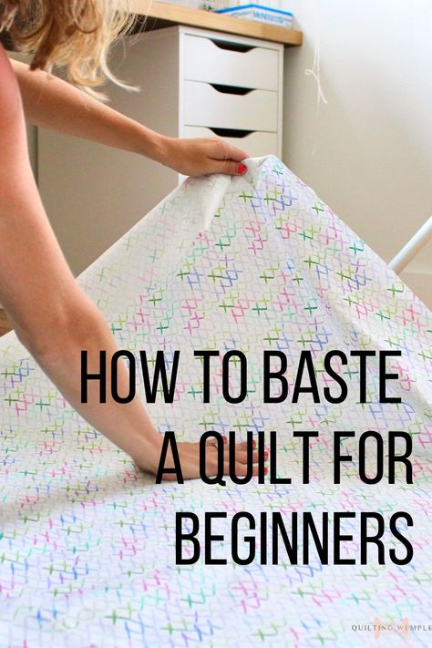 Embroidery For Quilts, Large Block Quilt Patterns Simple Squares, How To Sew Quilt Backing, Quilt Back Fabric, Quilt Batting Tutorial, How To Put Batting On A Quilt, Quilt Basting Easy, How To Finish A Quilt Top, How To Finish A Quilt With Batting