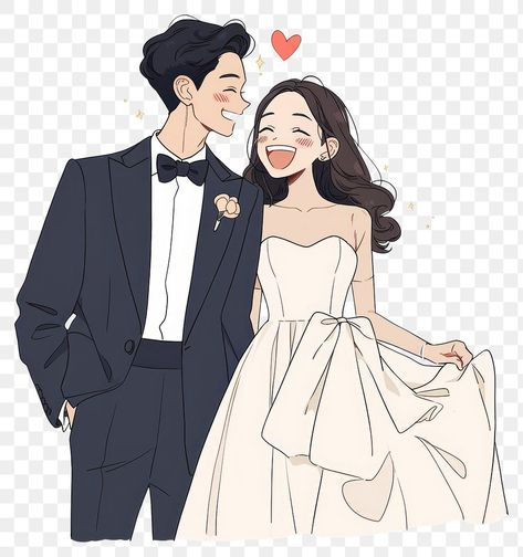 Wedding Cartoon Illustration, Couple Wedding Illustration, Wedding Couple Cartoon, Png Wedding, Cartoon Couple, Wedding Illustration, Couple Wedding, Couple Cartoon, Wedding Couple