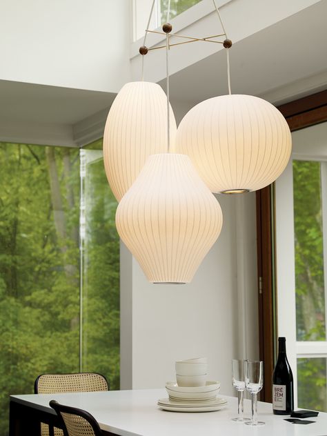 We agree with DWR: Nelson Bubble Lamps – everyone should own at least one. Nelson Bubble, Pendant Lamp Dining, Fabric Chandelier, Staircase Lighting, Hanging Pendant Lamp, Nelson Bubble Lamp, Bubble Lamps, White Pendant Light, George Nelson