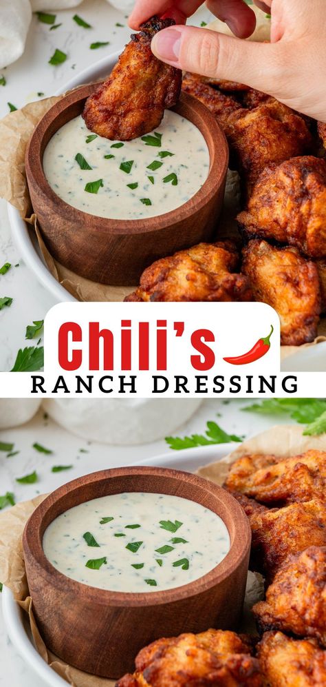 Chili’s Ranch Dressing Recipe, Copycat Ranch Dressing, Chilis Ranch Dressing Recipe Copycat, Ancho Chili Ranch Dressing, Bar Ranch Dressing Recipe, Cpk Ranch Dressing Recipe, Restaurant Style Ranch, Copycat Chilis Ranch, Chilis Copycat Ranch Dressing