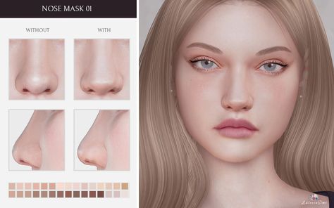 Sims 4 Cc Female Nose, Sims 4 Lip Mask, Sims 4 Nose Mask, Sims 2 Cc, Sims 3 Cc, The Sims 4 Skin, Skin Details, Sims 4 Cc Makeup, Nose Mask