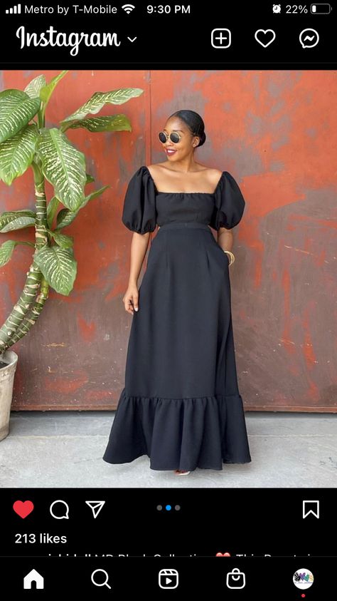 Black Gown Elegant Classy, Elegant Dress Outfits, Long Dress Styles, African Print Skirt Ankara Styles, Simple Long Dress, Modest Dresses Fashion, Chic Dress Classy, Simple Gowns, African Inspired Clothing