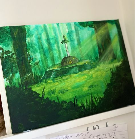 #botw #legendofzelda Zelda Watercolor Art, Zelda Art Painting, Zelda Painting Ideas, Legend Of Zelda Painting, Zelda Painting, Zelda Drawing, Zelda Art, Marker Drawing, Painting Art Projects