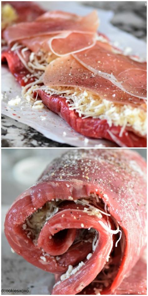 Slow Cooker Stuffed Flank Steak Stuffed Flank Steak Recipes Crock Pot, Italian Stuffed Flank Steak, Flank Steak Freezer Meals, Stuffed Flank Steak Recipes Pinwheels, Flank Steak Appetizer, Stuffed Meat Recipes, Slow Cooker Flank Steak Recipes, Flank Steak Recipes Crock Pot, Steak Rolls Stuffed