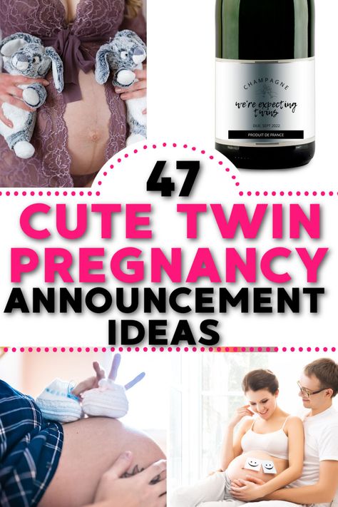 Looking for some unique twin pregnancy announcement ideas? Check out these fun announcements that will shock everyone! Cute Twin Announcements, Twin Reveal Announcement, Cute Twin Pregnancy Announcement, Announcing Twins To Family, Twin Announcement Ideas Funny, Surprise Twin Announcement, Twin Baby Gender Reveal Ideas, Twin Announcement Photoshoot, Twins Announcement Ideas