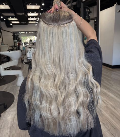 Seamless stitching>>> want until you see this transformation!✨🤍 -3 rows Bellami flex weft “champagne bubbles”🍾 #bellamihair #bellamihairpro #amikahair #blondingspecialists #palmbeachhairstylist #tequestahairstylist #jupiterhairstylist #wpbhairstylist #hairextensionspecialist #redkenobsessed #oneshothairawards #btceditorial #bestofbalayage #fullbalayage #blondehighlights #salonsuitelife #bellamiextensions #redkenprofessional Full Balayage, Amika Hair Products, Champagne Bubbles, Shot Hair Styles, Blonde Highlights, Hair Inspo, Hair Extensions, Hair Stylist, Champagne