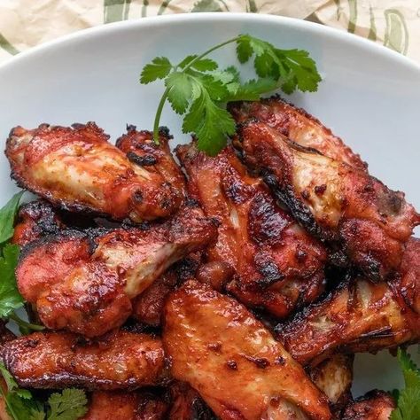 Vicky on Instagram: "Air Fried Char Siu Chicken Wings (Canh Ga Xa Xiu) Here is a quick and tasty Chinese barbecue chicken wings recipe using an air fryer. These chicken wings have a sweet and savory sticky glaze outside, and are tender with flavorful Asian flavors inside. Get the recipe on the blog (link in bio) or https://www.vickypham.com/blog/char-siu-chicken-wings-air-fryer #chickenrecipes #airfryerrecipes #charsui #chickenwings #easyrecipe #vickypham #asianrecipes #asiancooking #foodblog Asian Wings, Char Siu Chicken, Char Sui, Asian Chicken Wings, Barbecue Chicken Wings, Chicken Wings Recipe, Char Siu, Wings Recipe, Asian Chicken