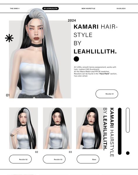 Kamari Hairstyle (MM) : DOWNLOAD Sims 4 Leahlillith Hair Cc, Leahlilith Sims 4 Hair, Sims 4 Black Hair, Sims 4 Family, Pelo Sims, Extra Long Hair, Tumblr Sims 4, Free Sims, Play Sims