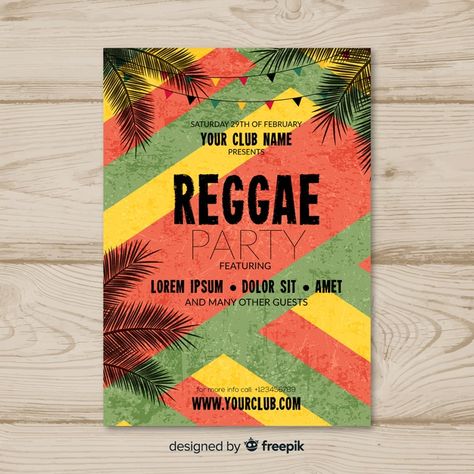 Reggae party flyer Free Vector Rasta Party, Reggae Party, 30th Ideas, Leaflet Template, Vegas Birthday, Brochure Cover Design, Flyer Free, Festival 2024, Restaurant Flyer