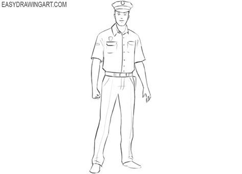 How to Draw a Police Officer Easy | Easy Drawing Art Police Drawing Easy, Police Art Drawing, Soldier Drawing Easy, Communism Wallpaper Art, Police Drawing, Kamsutra Book, Police Art, Soldier Drawing, Human Sketch