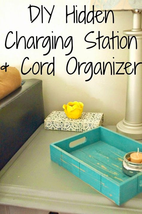 Diy Box Organizer, Charging Station Ideas, Diy Charging Station, Charging Station Organizer, Cord Organizer, Charging Stations, Diy Valentines Crafts, Cord Organization, Diy Valentines Gifts