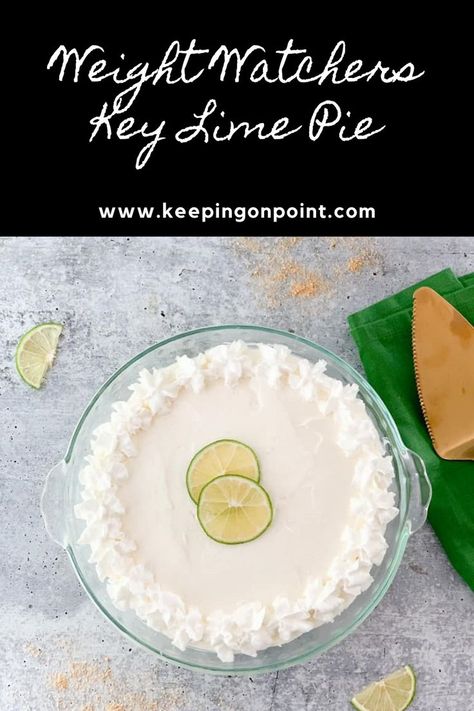 This is much lower in points than traditional key lime pie! Low Calorie Key Lime Pie, Low Calorie Key Lime Desserts, Ww Key Lime Pie Recipe, Ww Pie, Weight Watchers Key Lime Pie Recipe, Sugar Free Key Lime Pie, Lite Desserts, Key Lime Pie Dip, Healthy Key Lime Pie