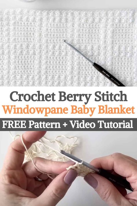 Berry Stitch Crochet Blanket, Window Pane Crochet Blanket, Windowpane Crochet Pattern, Crochet Berry Stitch, Berry Stitch Crochet, Berry Stitch, Baby Afghan Crochet Patterns, Daisy Crochet, Crochet Stitches For Blankets